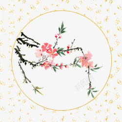 国画桃花素材