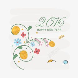 2016卡通可爱新年快乐素材