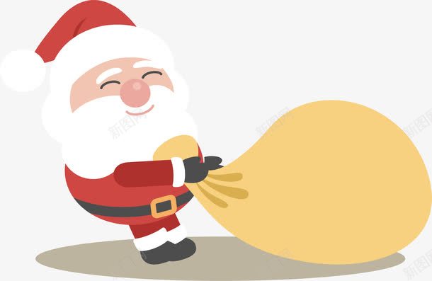 拉着礼物袋的圣诞老人png免抠素材_88icon https://88icon.com 圣诞礼物 圣诞老人 圣诞节 矢量png 礼物袋 送礼物