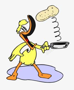 卡通做菜的鸭子素材