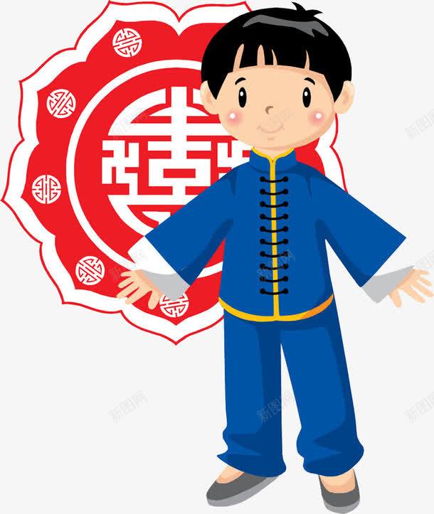 中国风小男孩图png免抠素材_88icon https://88icon.com 卡通手绘 古风 复古 学生 孩子 水彩 男孩 红色底纹