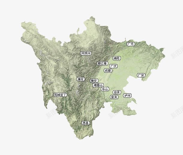四川创意地图png免抠素材_88icon https://88icon.com 创意 四川 四川地图 地图 绿色