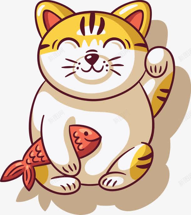 招财猫png免抠素材_88icon https://88icon.com 手绘 招财猫 猫吃饭 猫吃鱼