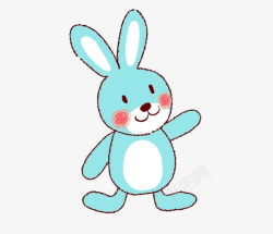 蓝色卡通小兔子素材