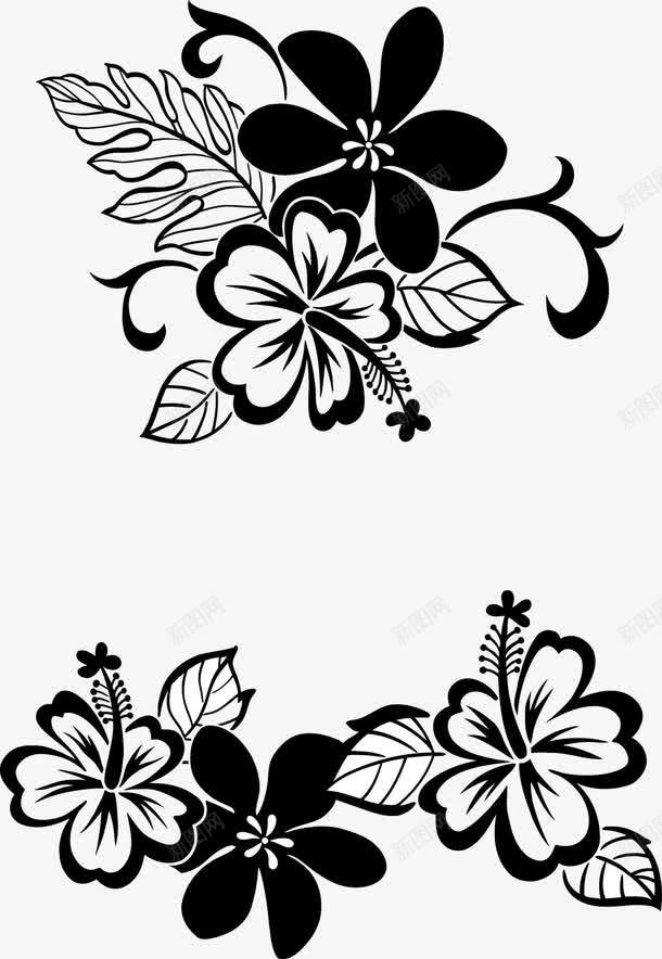 黑色花纹花边装饰png免抠素材_88icon https://88icon.com 底纹 黑色花 黑色花边