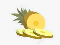 卡通扁平化菠萝矢量图素材