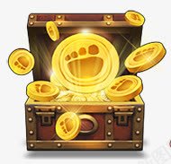 宝箱里充满金币png免抠素材_88icon https://88icon.com 充满 金币