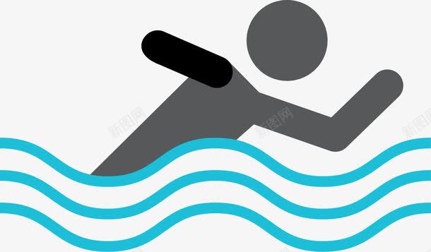 运动种类标志残疾人游泳图标图标