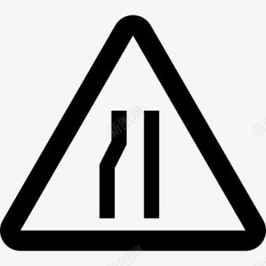 保龄球道路标志狭窄的左车道标志图标图标