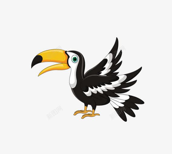 大嘴巴鸟png免抠素材_88icon https://88icon.com 创意卡通小动物 动物 卡通动物 卡通鸟 白色 黄色 黑色