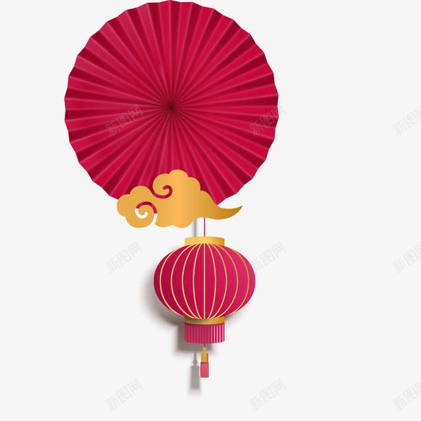红色的春节海报装饰png免抠素材_88icon https://88icon.com 中国风 新年 春节 海报装饰 灯笼设计