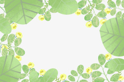 绿色纹理创意植物边框素材