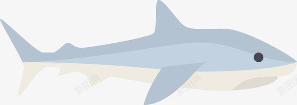 鲨鱼卡通图标矢量图图标
