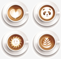 四种不同形状咖啡矢量图素材