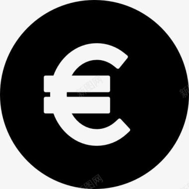 一轮一轮欧元按钮图标图标