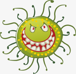 创意细菌绿色卡通矢量图素材