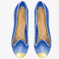 蓝色一脚蹬女鞋矢量图素材