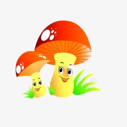 蘑菇可爱卡通彩色素材