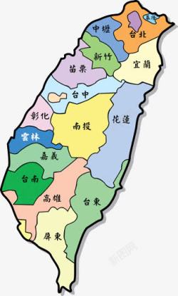 中国台湾地图创意台湾地图高清图片