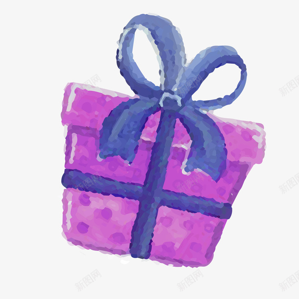 紫色的彩绘礼物装饰物矢量图ai免抠素材_88icon https://88icon.com 新年礼物 生日礼物 礼物 紫色 节日礼物 矢量图