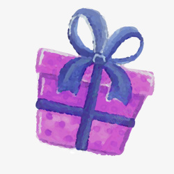 紫色装饰物紫色的彩绘礼物装饰物矢量图高清图片