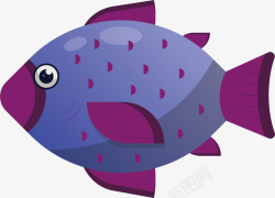 卡通观赏紫色鱼矢量图素材