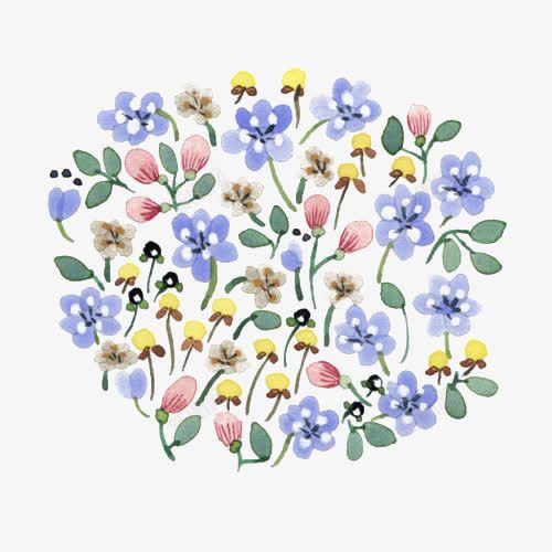 手绘花丛png免抠素材_88icon https://88icon.com 卡通 手绘 插画 植物 绘本 花丛 花朵