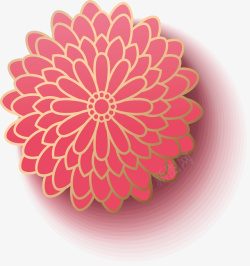粉色传统微立体花朵素材