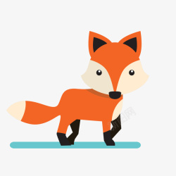 灰橙色卡通动物狐狸矢量图素材