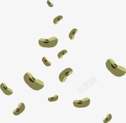 手绘绿色豌豆素材