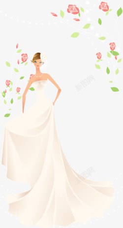 优美新娘花朵婚纱照素材
