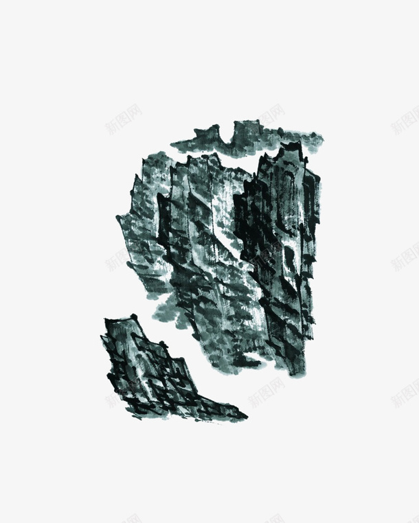 水墨画装饰png免抠素材_88icon https://88icon.com 假山 水墨 水墨画 矢量装饰 装饰