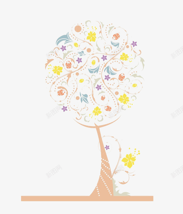 小清新花纹树png免抠素材_88icon https://88icon.com 元素 小清新 花纹 装饰 设计 质感