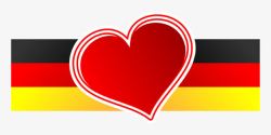 德国国旗上的爱心素材