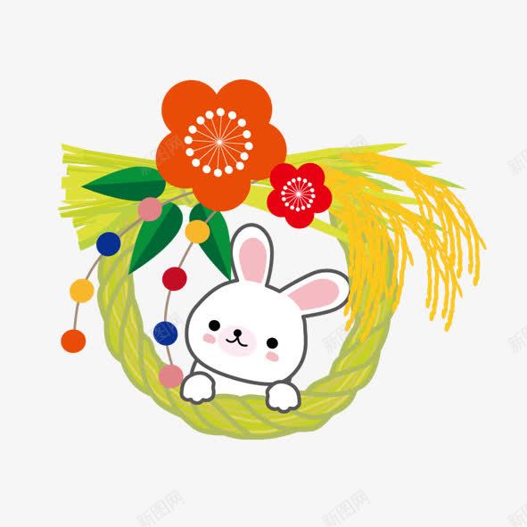 卡通兔子png免抠素材_88icon https://88icon.com 卡通兔子 卡通动物 卡通插画 竹篮 花篮