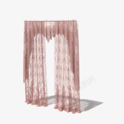 粉色精美欧式窗帘素材
