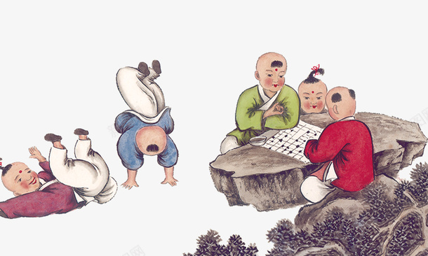 复古儿童插画中国风png免抠素材_88icon https://88icon.com 中国风 复古儿童插画