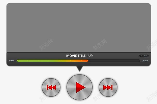 视频播放器png免抠素材_88icon https://88icon.com 按钮 播放器 视频 进度条