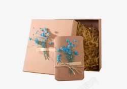 蓝色小花包装盒素材