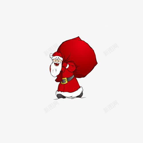 扛礼物袋的圣诞老人png免抠素材_88icon https://88icon.com 创意 卡通 圣诞 时尚 礼物带 老人 设计