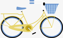 黄色自行车矢量图素材