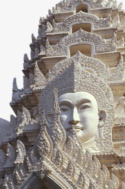 泰国曼谷巨型白色佛像素材