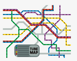 运输线路城市铁路交通地图装饰高清图片