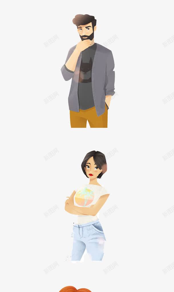 卡通时尚男孩女孩png免抠素材_88icon https://88icon.com 儿童插画 卡通 卡通元素 故事插画 时尚男孩女孩