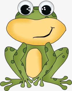 可爱卡通绿皮大眼睛青蛙素材