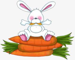 卡通胡萝卜与小白兔素材