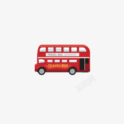 红色公交车矢量图素材