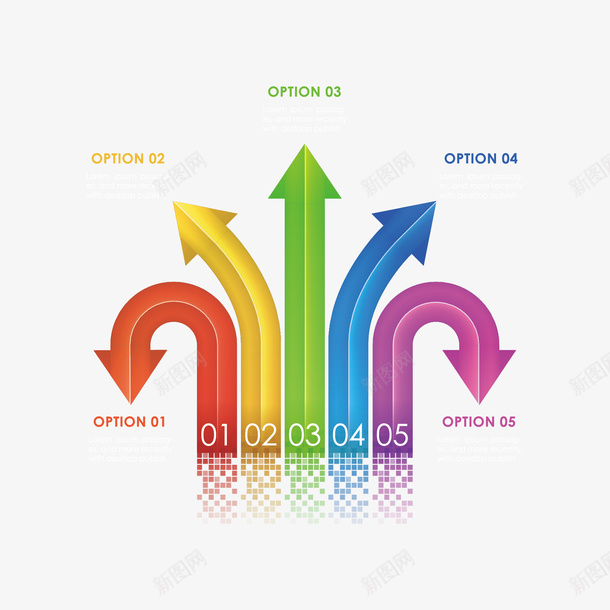 彩色箭头矢量图ai免抠素材_88icon https://88icon.com 信息图 彩色箭头 箭头 矢量图