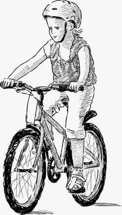 小孩子骑自行车手绘小孩子骑自行车高清图片