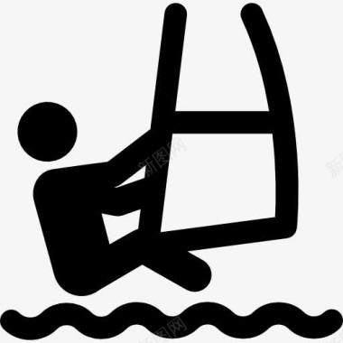 运动人物风冲浪图标图标